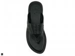 Textured Leather Slipper In Black - 4