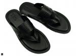 Textured Leather Slipper In Black - 1
