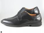 Mens derby laceup black leather shoe for office - 5