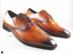 Patina finished tan Oxford with flower punch - 1