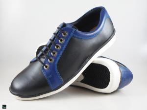 Daily use pattern black and blue loafers