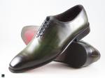 Patina finished Plain Vamp Oxford in olive - 1