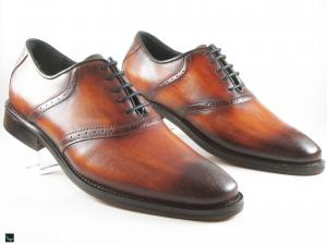 Patina finished Tan saddle Oxford