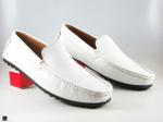 Mens Classic white Leather Loafers - 2