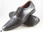 Mens plain derby laceup black Leather shoe for officewear in black - 1