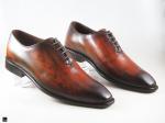 Patina finished Plain Vamp Oxford with Wood Textured Finish in Tan - 2