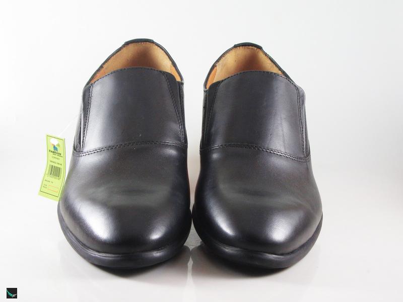 Classic black leather cut shoes