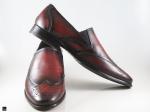 Patina finished wing tip Loafer in Burgundy - 4