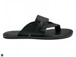 Textured Leather Slipper In Black - 2