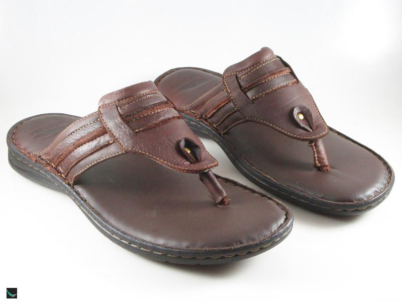 Flip flop Brown Slippers  in leather