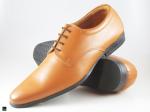 Mens Derby Laceup Tan Leather shoe for Office wear - 1