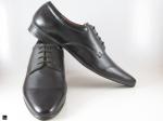 Mens plain derby laceup black Leather shoe for officewear in black - 3