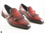 Patina finished burgundy loafers with single monk - 2