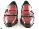 Patina finished burgundy loafers with single monk - 3