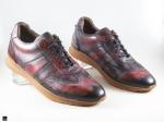 Patina Finished Sneakers with Camouflage Finish in burgundy - 2