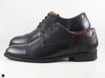 Men's genuine leather formal black shoes - 5