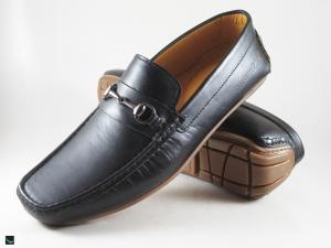 Styling black softy loafer with buckle