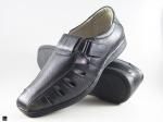 Light weight black leather sandals for comfort - 1