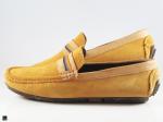 Tri color webbing saddle Moccasin Suede Tan - 5