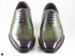 Patina finished Plain Vamp Oxford in olive - 3