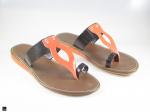 Flat slippers for ladies in brown - 1