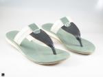 Bicolor flat slippers in light green - 1