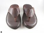 Comfortable brown leather Slippers - 4