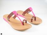 Weaving design leather casual wears slippers in tan - 1