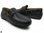 Black Perforated Leather Loafer - 1