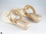 Gold combo of white heels for occasion wear for ladies - 2