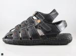 Black windowed leather sandals for daily use - 3