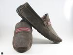 Tricolor Webbing in saddle Men's suede shoe in brown - 5