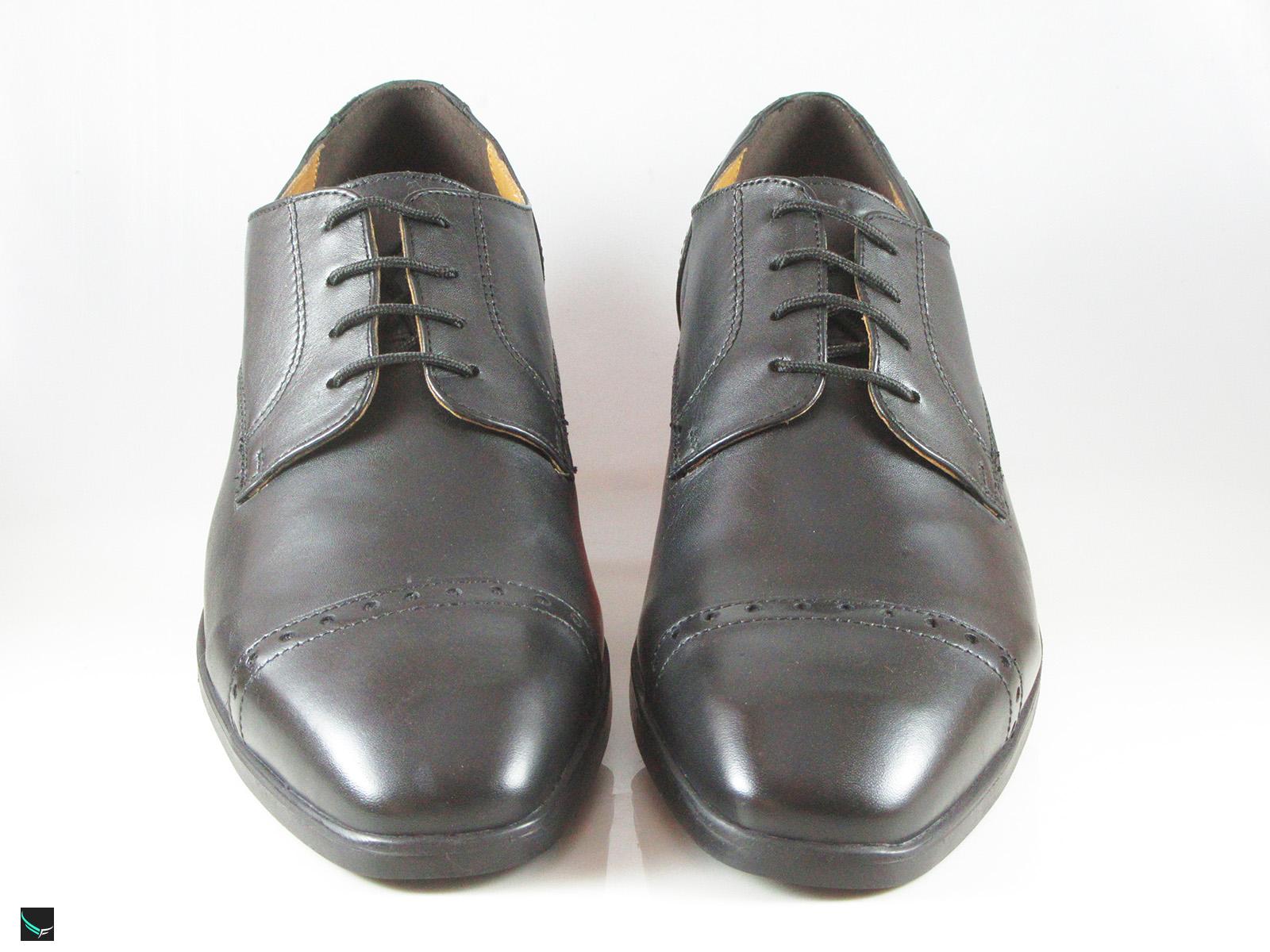 Mens Toecap Derby Laceup Black Leather Shoe For Office - 4726 - Leather ...