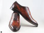 Patina finished Plain Vamp Oxford with Wood Texture in Brown - 4