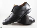 Black office brogue formal shoes - 1