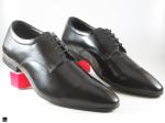 Mens Derby Laceup Black Shine Leather Shoe for Office - 2