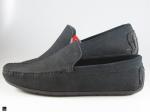 Plain hand made suede moccasin in black - 5