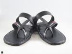 Men's black leather attractive sandals - 1