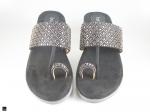 Toe ring stone type flats for ladies in black - 4