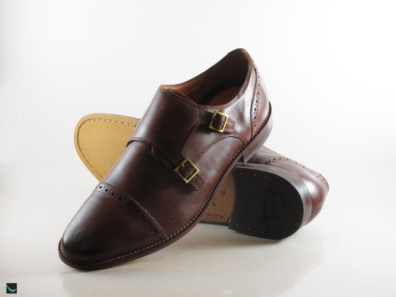 Monk buckle formal brown shoes