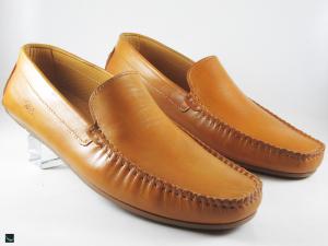 Stylish tan loafer with plain model