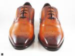 Patina finished tan Oxford with flower punch - 2