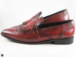 Patina finished burgundy loafers with single monk - 4