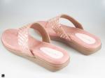 Velvet type flats for stone wear in pink - 2