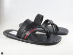 Men's black leather attractive sandals - 2