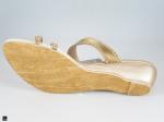 Gold combo of white heels for occasion wear for ladies - 3