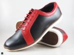 Men's stylish comfort black and red leather shoes - 1