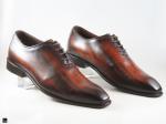 Patina finished Plain Vamp Oxford with Wood Texture in Brown - 2