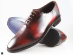 Patina finished Plain Vamp Oxford with Two Tone finish in red - 1