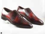 Patina finished Plain Vamp Oxford with Two Tone finish in red - 2